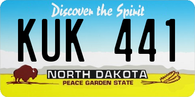 ND license plate KUK441