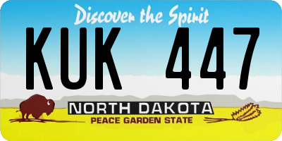 ND license plate KUK447