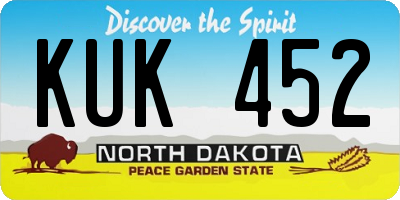 ND license plate KUK452