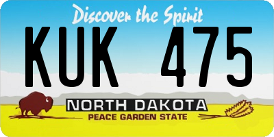 ND license plate KUK475