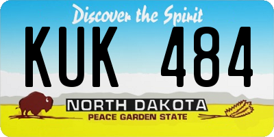 ND license plate KUK484