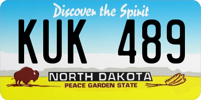 ND license plate KUK489