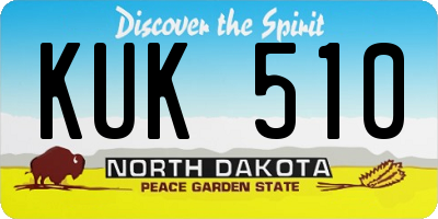 ND license plate KUK510