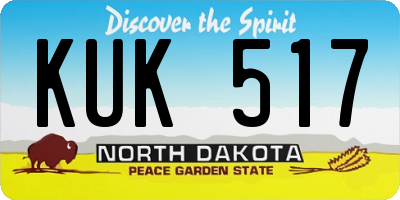 ND license plate KUK517