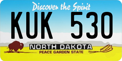 ND license plate KUK530