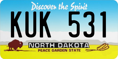 ND license plate KUK531