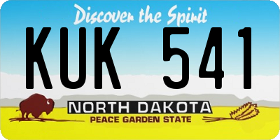 ND license plate KUK541
