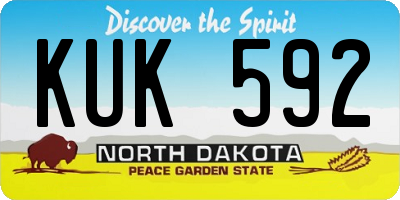 ND license plate KUK592