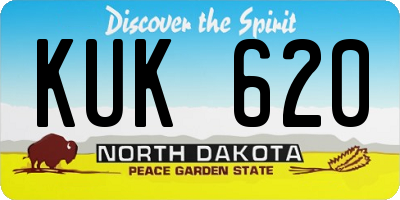 ND license plate KUK620