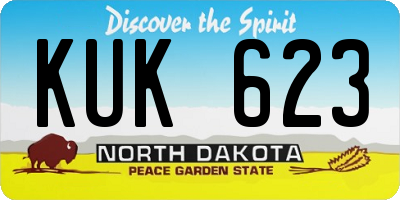 ND license plate KUK623