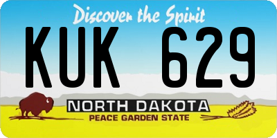 ND license plate KUK629
