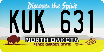 ND license plate KUK631