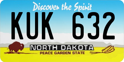 ND license plate KUK632