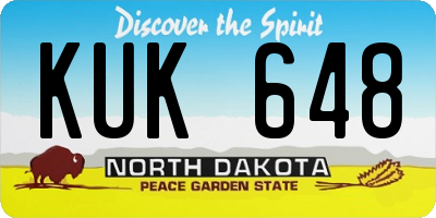 ND license plate KUK648