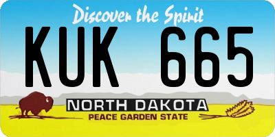 ND license plate KUK665