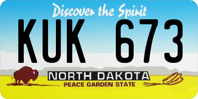 ND license plate KUK673