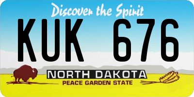 ND license plate KUK676