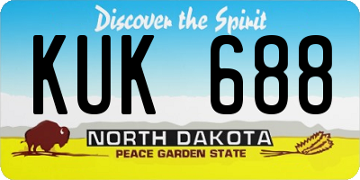 ND license plate KUK688