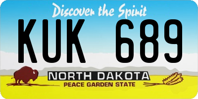 ND license plate KUK689
