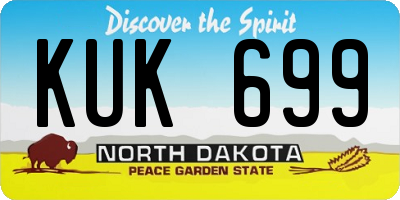 ND license plate KUK699