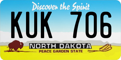 ND license plate KUK706