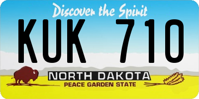 ND license plate KUK710