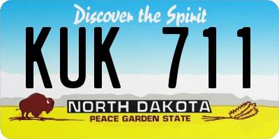ND license plate KUK711