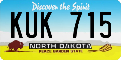ND license plate KUK715