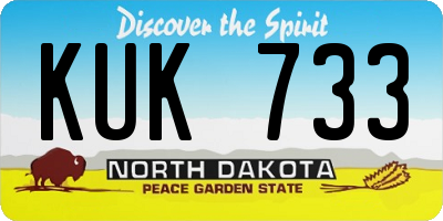 ND license plate KUK733