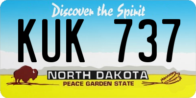 ND license plate KUK737