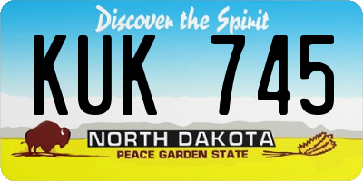 ND license plate KUK745