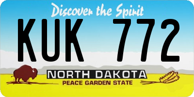 ND license plate KUK772