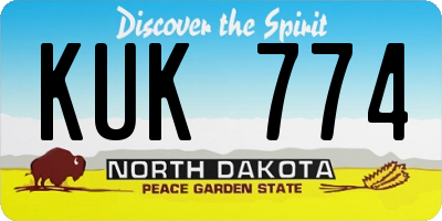 ND license plate KUK774