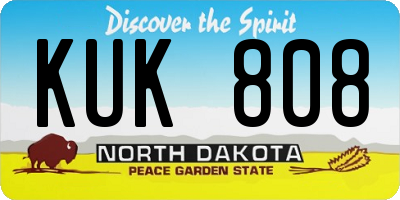 ND license plate KUK808