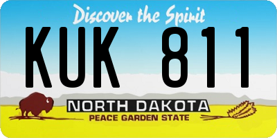ND license plate KUK811