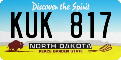 ND license plate KUK817
