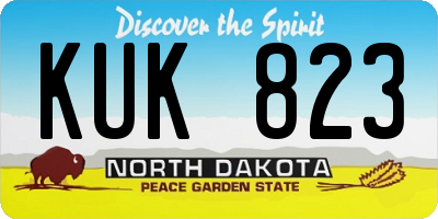 ND license plate KUK823