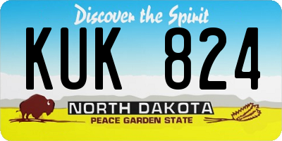 ND license plate KUK824