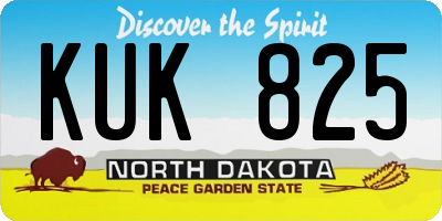 ND license plate KUK825