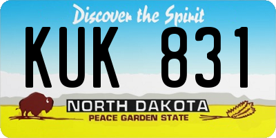 ND license plate KUK831