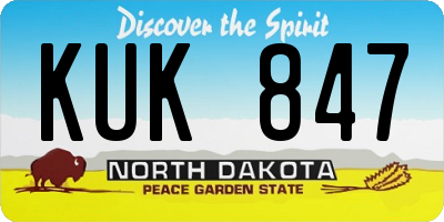 ND license plate KUK847