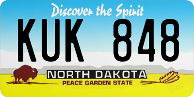 ND license plate KUK848