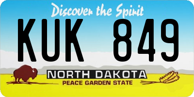 ND license plate KUK849