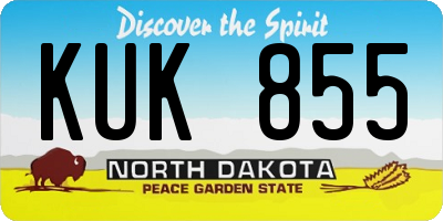 ND license plate KUK855