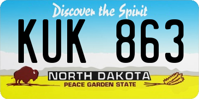 ND license plate KUK863