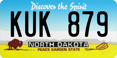 ND license plate KUK879