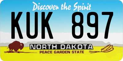 ND license plate KUK897