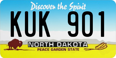 ND license plate KUK901