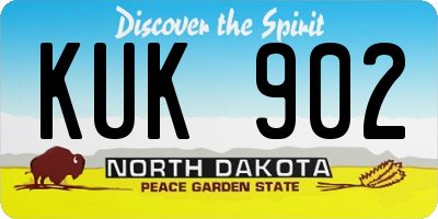 ND license plate KUK902