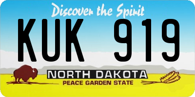 ND license plate KUK919